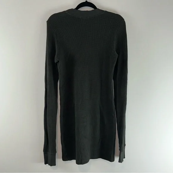 Cotton Citizen Waffle Knit Black Women’s Long Sleeve Shirt Dress Size M - Picture 6 of 10